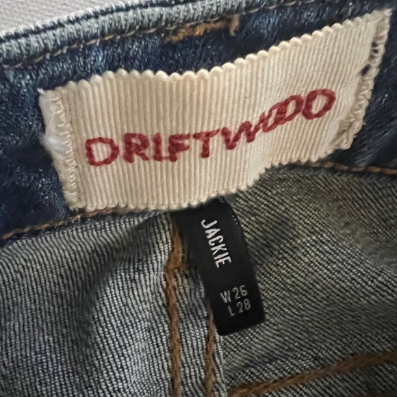 Driftwood Jackie Embroidered Skinny Jeans Blue Denim Aztec Trim 26 EUC - Picture 4 of 8